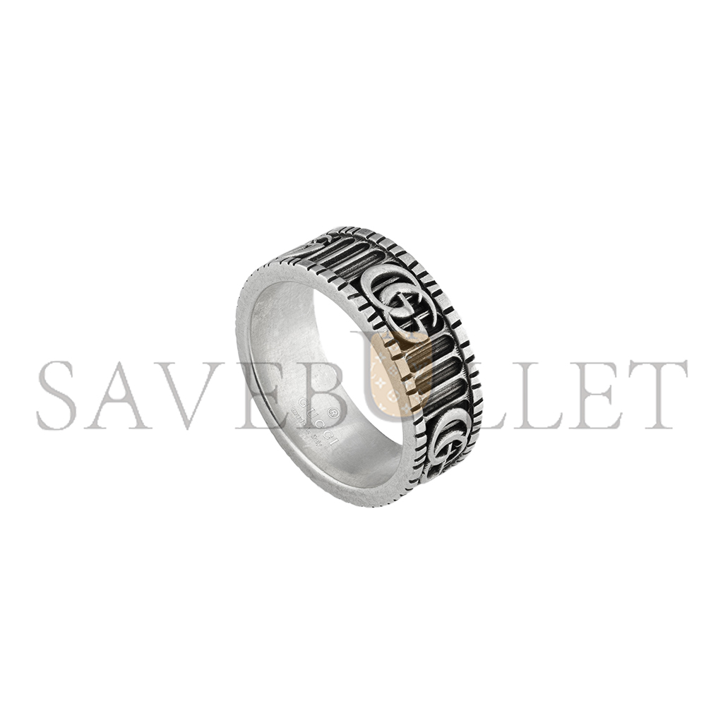 GUCCI RING WITH DOUBLE G IN SILVER 551899J84000811 GUCCI RING WITH DOUBLE G IN SILVER 551899J84000811